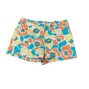 Madison Women's Multicolor Floral Flat Front Linen Blend Shorts Size‎ 14